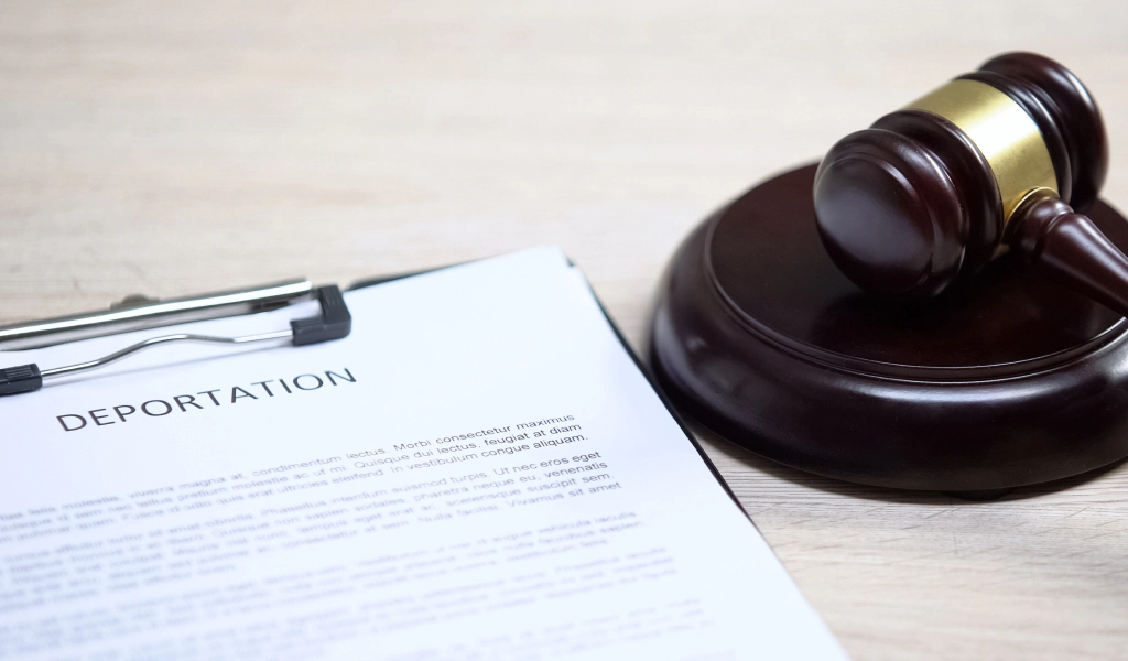 deportation document on table
